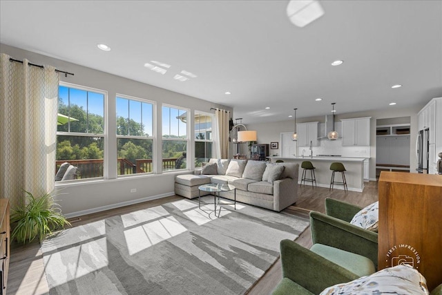 340 Hamilton Rd, Saint Charles, IL 60175 - living area featuring light wood-type flooring and recessed lighting
