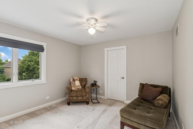 2 E Prairie Ct, Hawthorn Woods, IL 60047 - sitting room featuring ceiling fan and light colored carpet