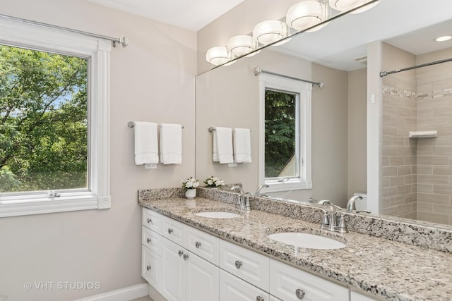 2 E Prairie Ct, Hawthorn Woods, IL 60047 - bathroom with double vanity and a tile shower