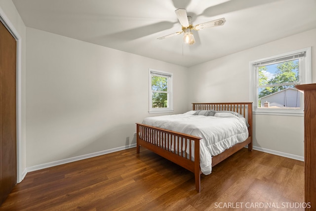 206-208 N Fremont St, Naperville, IL 60540 - bedroom with wood finished floors, a ceiling fan, and a closet