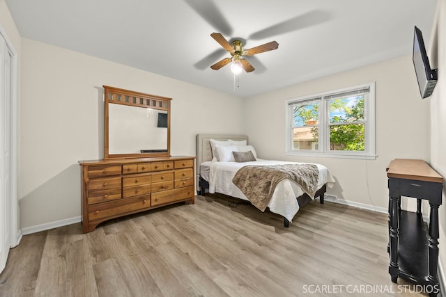 206-208 N Fremont St, Naperville, IL 60540 - bedroom featuring light wood-style flooring and a ceiling fan