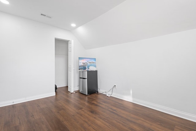 6920 S Laflin St, Chicago, IL 60636 - additional living space featuring lofted ceiling, dark wood-style flooring, and recessed lighting