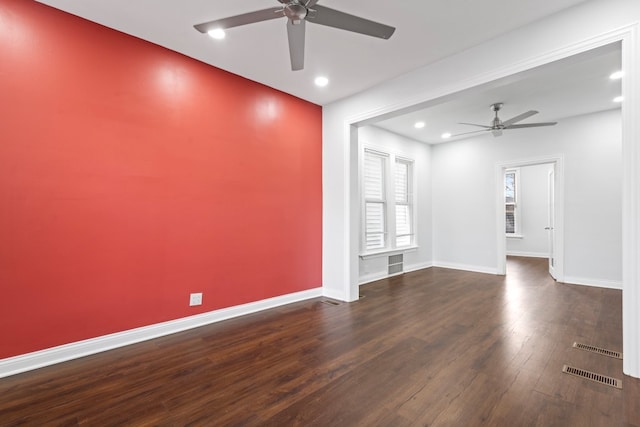 6920 S Laflin St, Chicago, IL 60636 - spare room featuring a ceiling fan, recessed lighting, and wood finished floors