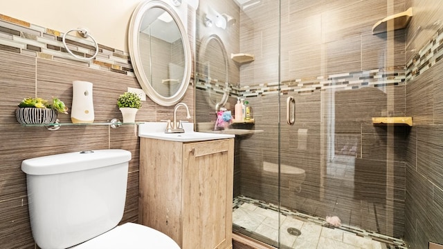 36 Monee Rd, Park Forest, IL 60466 - full bath with vanity, tile walls, and a stall shower