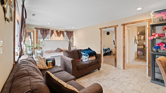 36 Monee Rd, Park Forest, IL 60466 - living room with stone tile floors and recessed lighting
