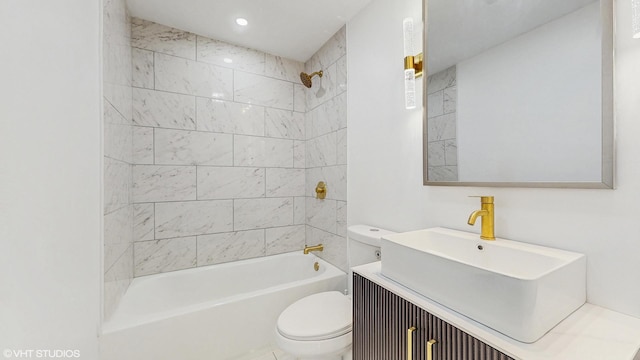 22201 Windsor Ct, Richton Park, IL 60471 - bathroom featuring vanity and shower / bath combination