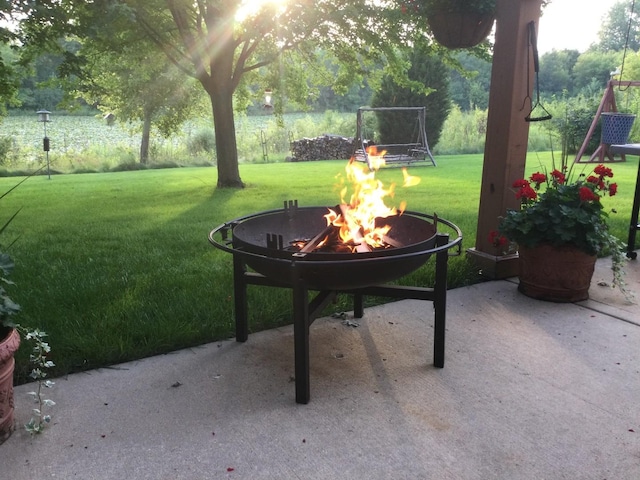 2251 Sutton Dr, South Elgin, IL 60177 - view of green lawn featuring a fire pit