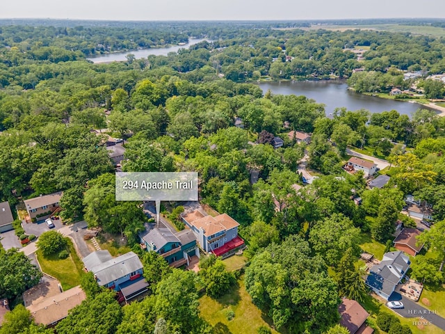 294 Apache Trl, Lake In The Hills, IL 60156 - aerial perspective of suburban area with a nearby body of water