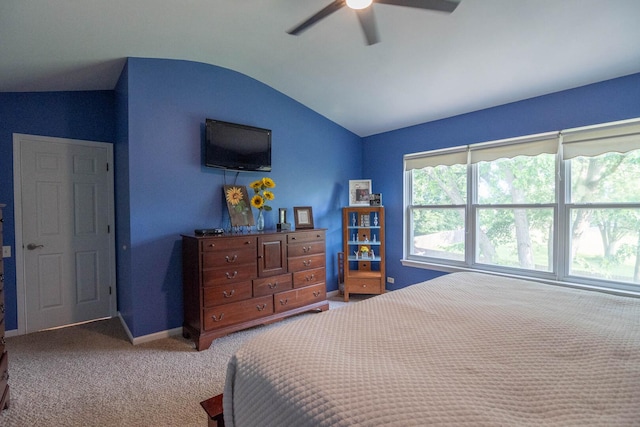 85 Fieldstone Dr, Lake Villa, IL 60046 - carpeted bedroom with lofted ceiling and ceiling fan
