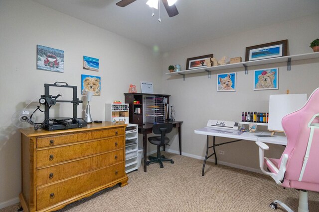 85 Fieldstone Dr, Lake Villa, IL 60046 - office featuring carpet floors and a ceiling fan