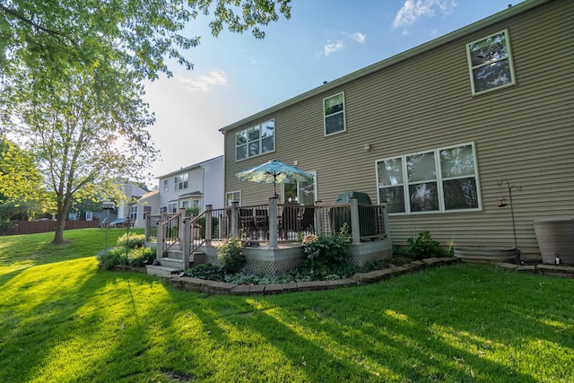 85 Fieldstone Dr, Lake Villa, IL 60046 - rear view of house with a yard and a deck