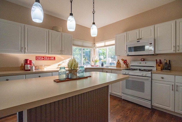 85 Fieldstone Dr, Lake Villa, IL 60046 - kitchen with white appliances, white cabinets, and light countertops