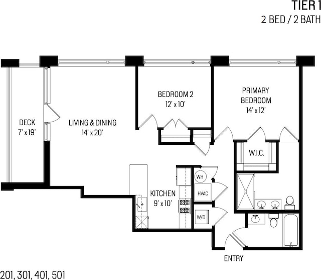 3204 N Kostner Ave Unit 301, Chicago, IL 60641 - view of room layout