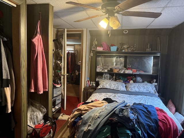 526 Gardner St, Joliet, IL 60433 - carpeted bedroom featuring a paneled ceiling and ceiling fan
