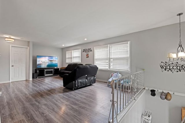 1311 Juneway Ter, Round Lake Beach, IL 60073 - living area with wood finished floors and recessed lighting