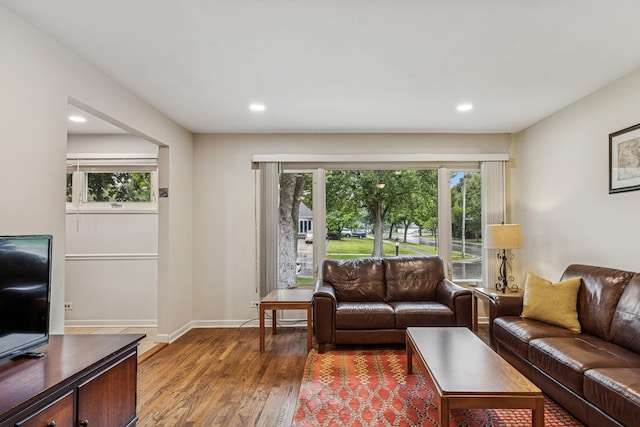 1355 S Highland Ave, Arlington Heights, IL 60005 - living area featuring wood finished floors and recessed lighting