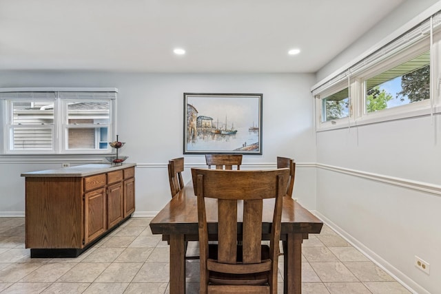 1355 S Highland Ave, Arlington Heights, IL 60005 - dining space featuring light tile patterned floors and recessed lighting