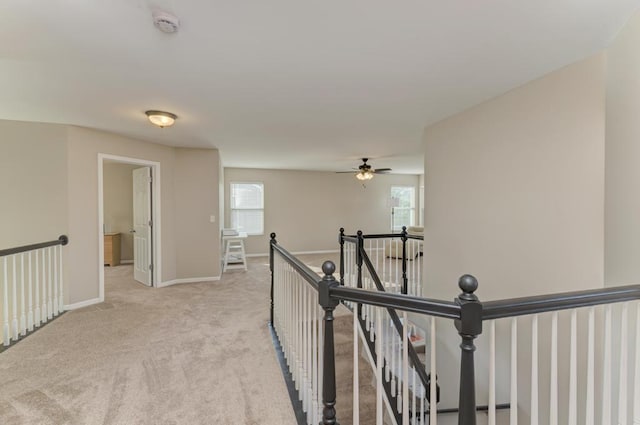 11703 Wolf Creek Ln, Plainfield, IL 60585 - corridor with an upstairs landing and light colored carpet