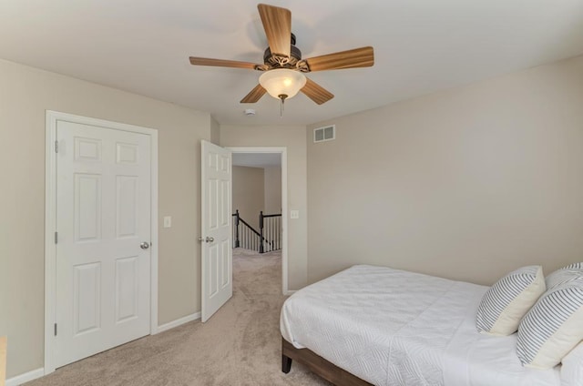 11703 Wolf Creek Ln, Plainfield, IL 60585 - bedroom featuring light carpet and a ceiling fan