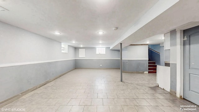 124 E 83rd St, Chicago, IL 60619 - below grade area with recessed lighting and stairs