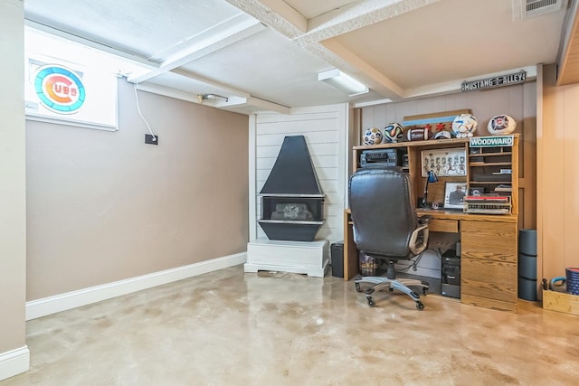 7805 W Farragut Ave, Chicago, IL 60656 - home office with finished concrete floors and baseboards