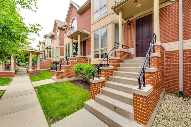 42 Legacy Ln, Wheeling, IL 60090 - entrance to property featuring brick siding
