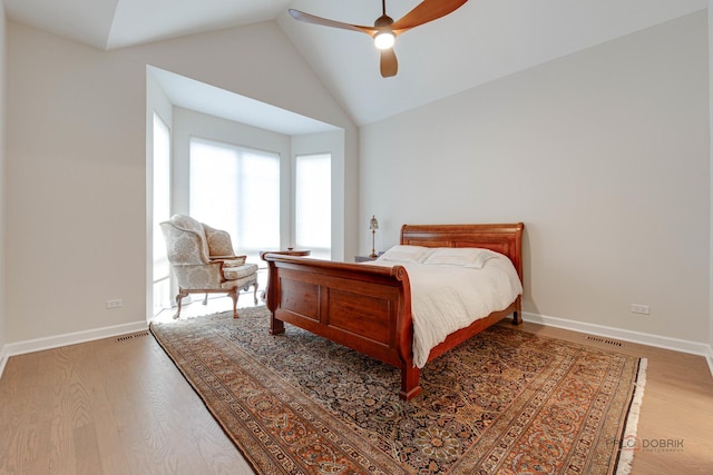 42 Legacy Ln, Wheeling, IL 60090 - bedroom with light wood-style floors, ceiling fan, and high vaulted ceiling