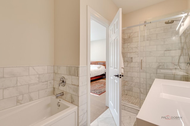 42 Legacy Ln, Wheeling, IL 60090 - bathroom with a shower stall, a garden tub, and ensuite bath