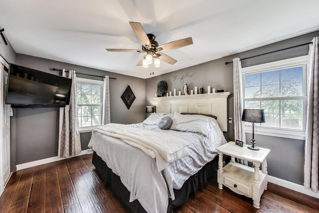 115 Circle Dr W, Montgomery, IL 60538 - bedroom with dark wood finished floors and ceiling fan