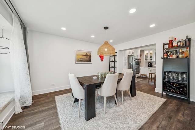 1227 Timber Dr, Elk Grove Village, IL 60007 - dining area with dark wood-style floors and recessed lighting