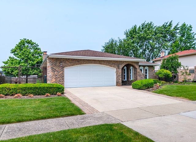 15136 Orlan Brook Dr, Orland Park, IL 60462 - view of front facade with brick siding, an attached garage, driveway, and a chimney