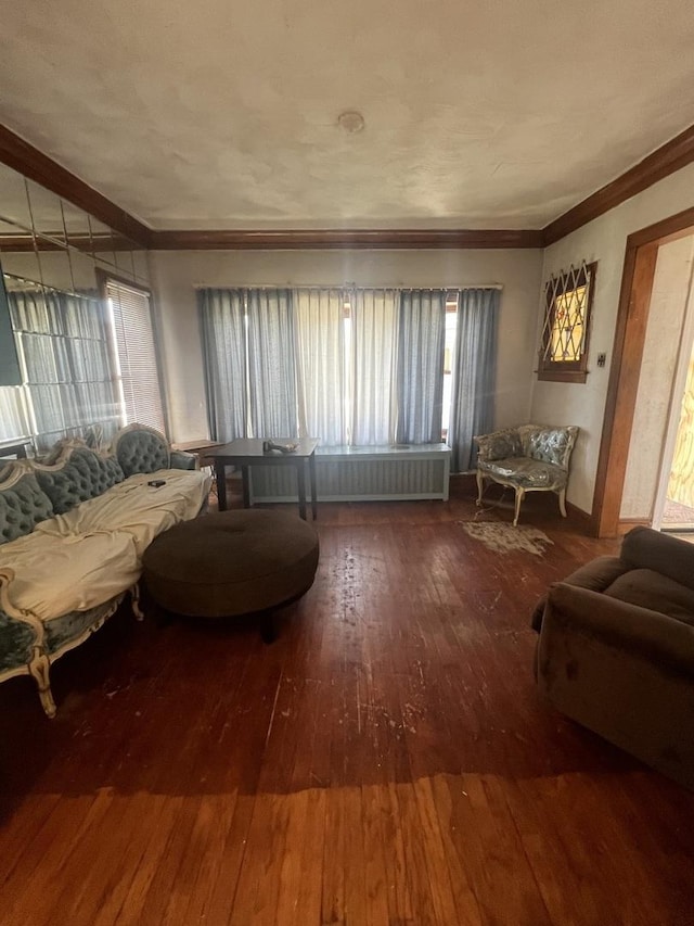 8723 S Hermitage Ave, Chicago, IL 60620 - living area featuring hardwood / wood-style floors and ornamental molding