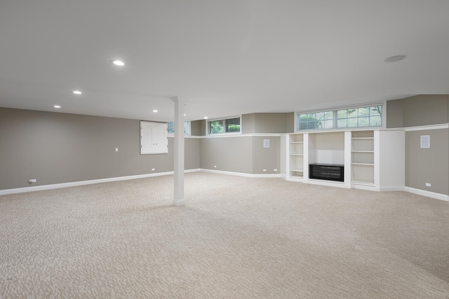 1046 Sylvan Cir, Naperville, IL 60540 - unfurnished living room featuring light carpet and recessed lighting