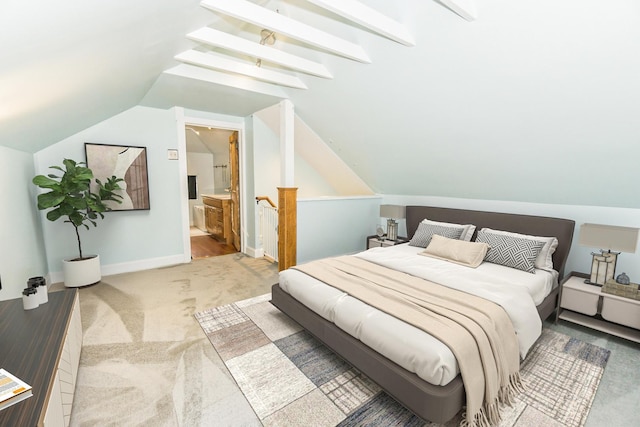 3110 N 78th Ave, Elmwood Park, IL 60707 - bedroom with carpet floors, lofted ceiling, and ensuite bath