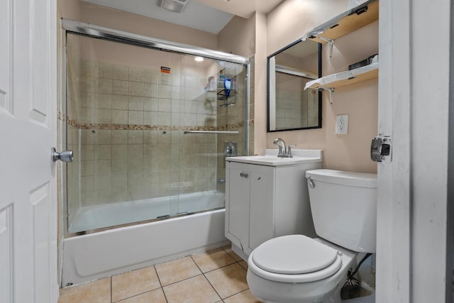 2103 N Long Ave, Chicago, IL 60639 - full bathroom with shower / bath combination with glass door, tile patterned floors, and vanity