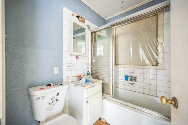 230 W Garfiled Ave, Decatur, IL 62526 - full bath with ornamental molding, combined bath / shower with glass door, and vanity