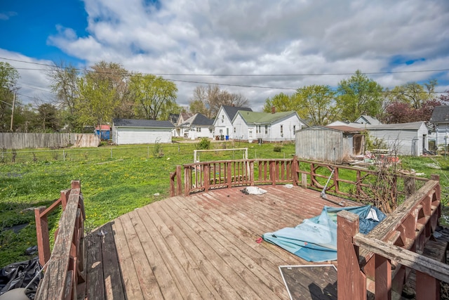 230 W Garfiled Ave, Decatur, IL 62526 - wooden deck featuring a storage shed and a residential view