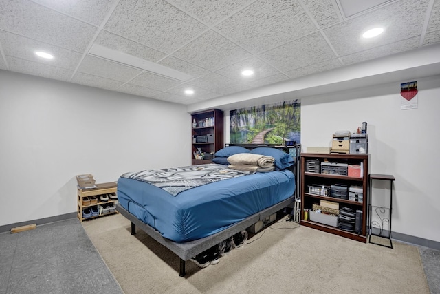 648 S Illinois Ave, Villa Park, IL 60181 - carpeted bedroom featuring recessed lighting and a drop ceiling