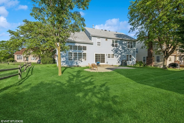 1456 Della Dr, Hoffman Estates, IL 60169 - rear view of property with a patio and a shingled roof