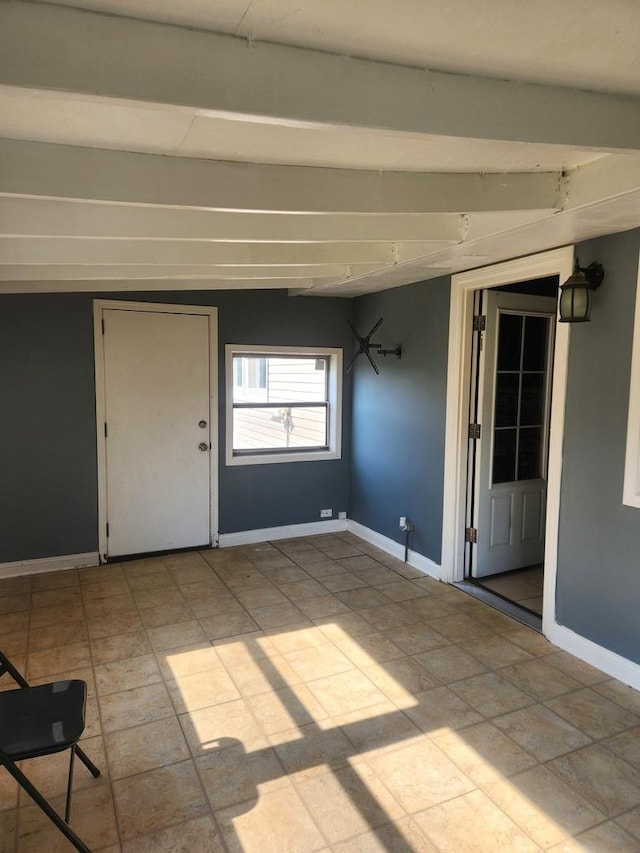 17109 Magnolia Dr, Hazel Crest, IL 60429 - unfurnished room featuring baseboards and beamed ceiling