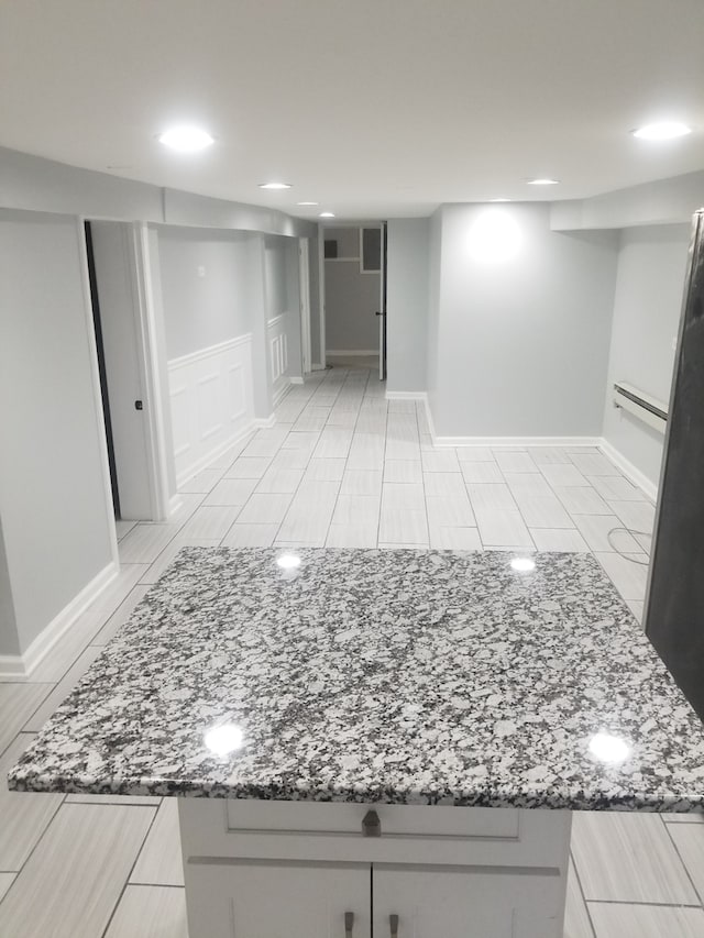 5006 W Crystal St, Chicago, IL 60651 - finished below grade area featuring a decorative wall