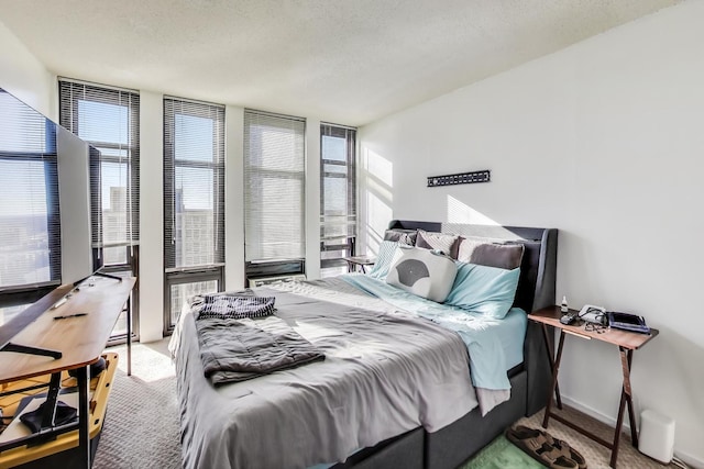 6700 S S Shore Dr Unit 17C, Chicago, IL 60649 - carpeted bedroom featuring multiple windows and a textured ceiling