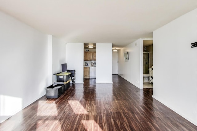 6700 S S Shore Dr Unit 17C, Chicago, IL 60649 - living room with dark wood-style flooring and baseboards