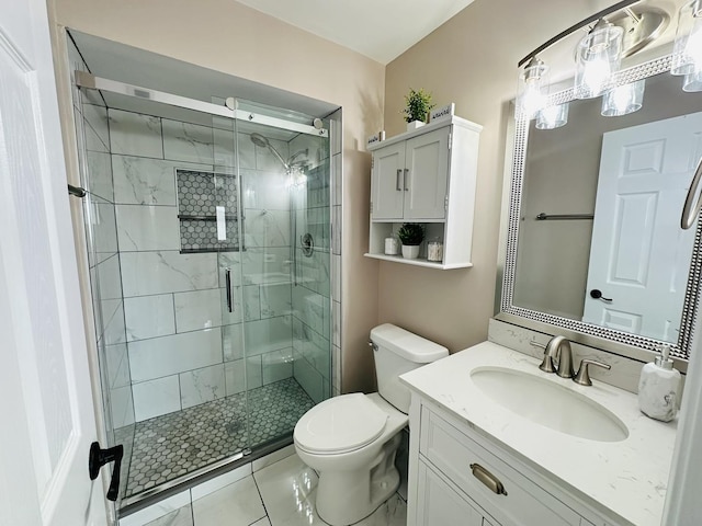 15721 Old Orchard Ct Unit 2S, Orland Park, IL 60462 - bathroom with a stall shower, vanity, and tile patterned flooring