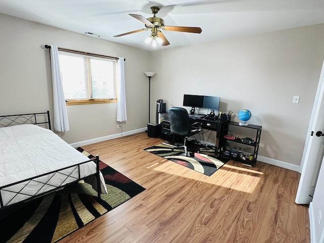 15721 Old Orchard Ct Unit 2S, Orland Park, IL 60462 - bedroom featuring wood finished floors, an office area, and ceiling fan