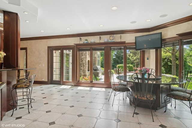 5688 Rosos Pkwy, Long Grove, IL 60047 - dining room with crown molding and recessed lighting