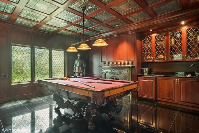 5688 Rosos Pkwy, Long Grove, IL 60047 - recreation room with dark tile patterned flooring, wet bar, and billiards table