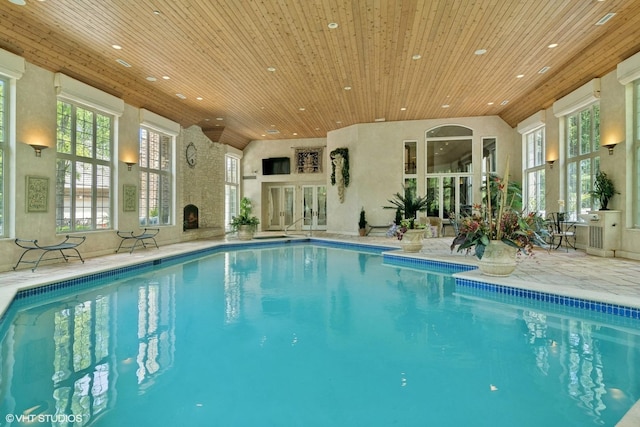 5688 Rosos Pkwy, Long Grove, IL 60047 - indoor pool with french doors and a patio