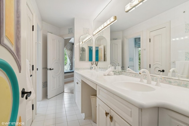 5688 Rosos Pkwy, Long Grove, IL 60047 - bathroom with double vanity and tile patterned flooring