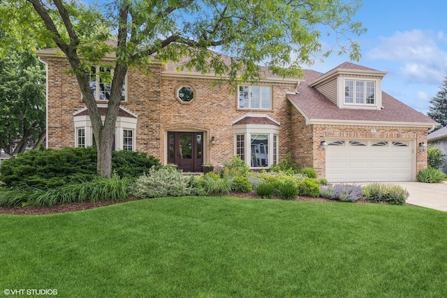 1808 Beloit Ct, Naperville, IL 60565 - view of front of house featuring a front yard, brick siding, and concrete driveway